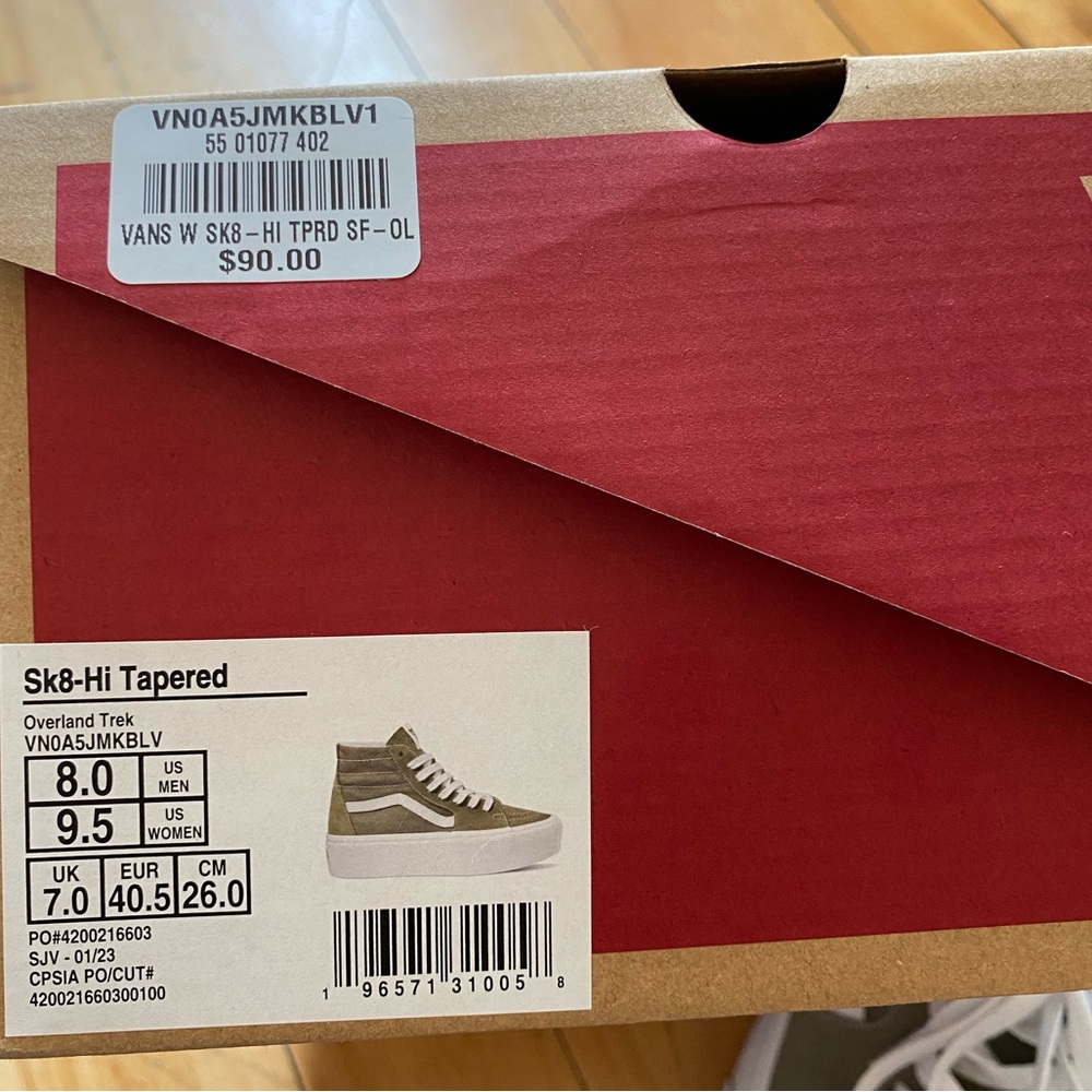 Vans Sk8-Hi Platform Sneakers in Olive and White - Picture 9 of 9